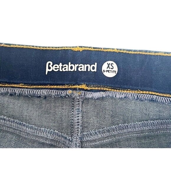 Betabrand Women's Sz SP S Petite Dark Blue Pull On Straight  Denim Jeans Yoga - Picture 5 of 9